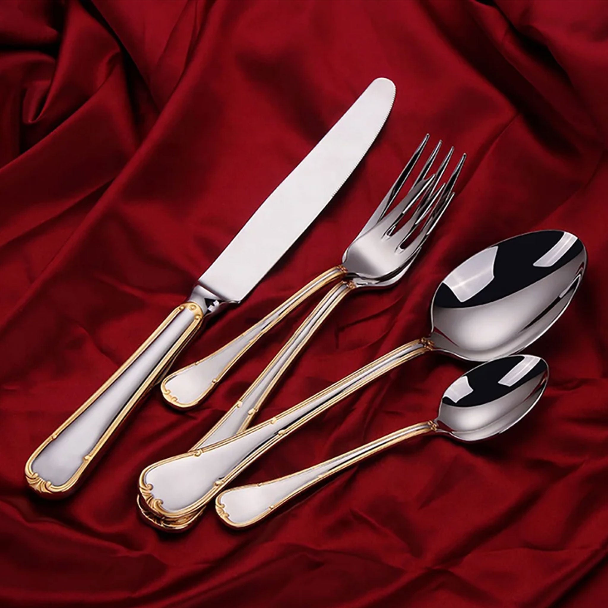 Gold Stainless Steel Cutlery Set – 4/8/12/16/20pcs Dinnerware