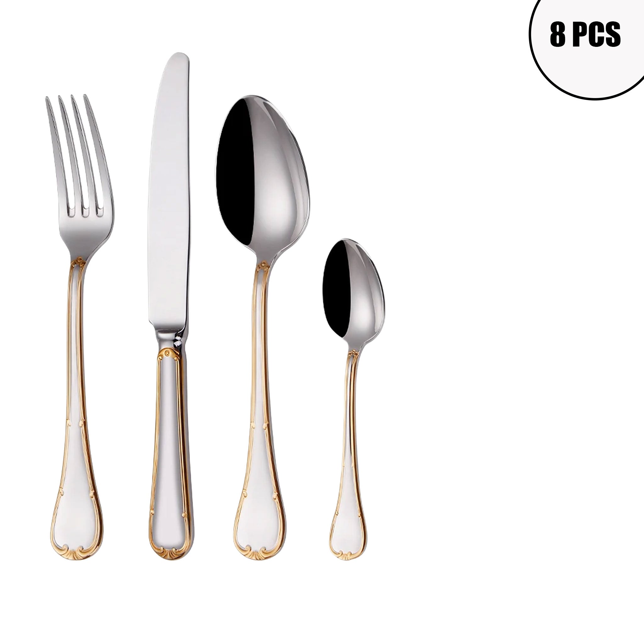Gold Stainless Steel Cutlery Set – 4/8/12/16/20pcs Dinnerware