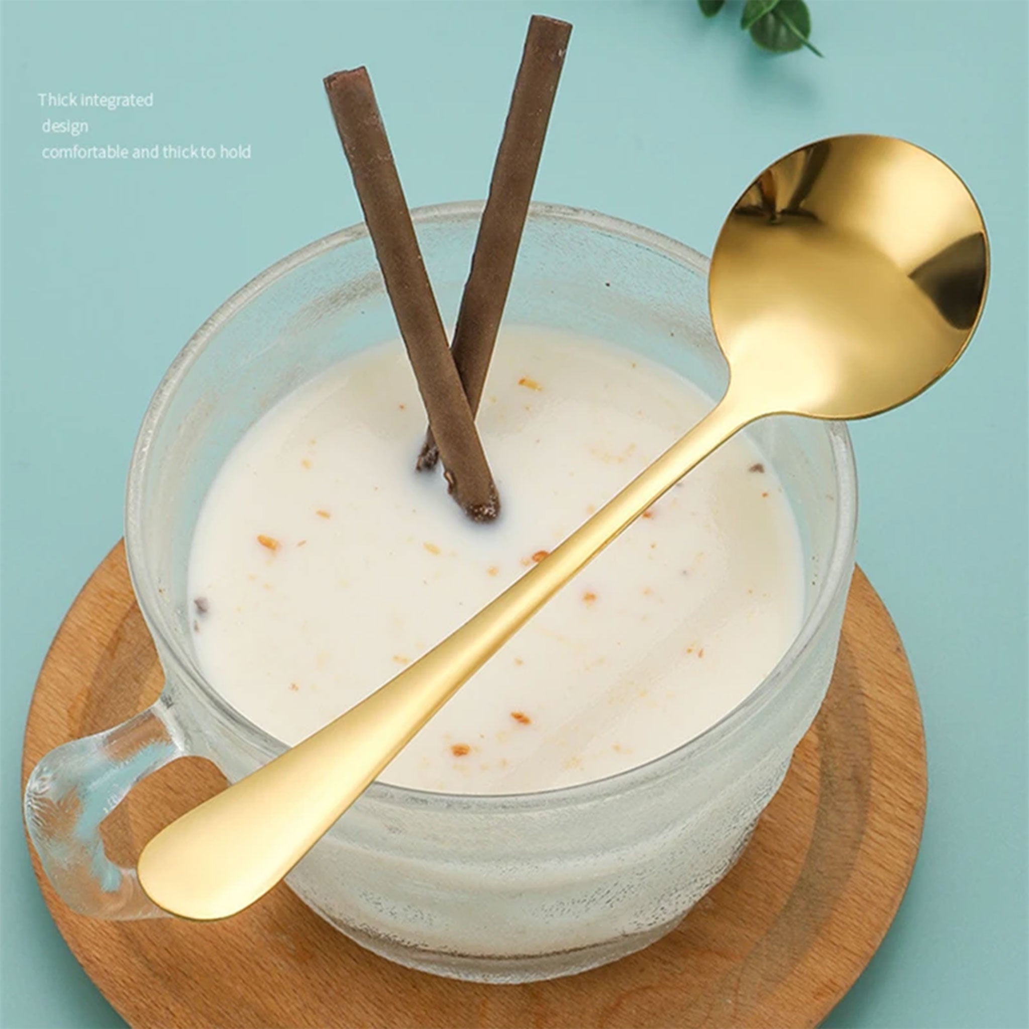 Golden Stainless Steel Kids Spoon – Dessert, Coffee & Soup Ladle