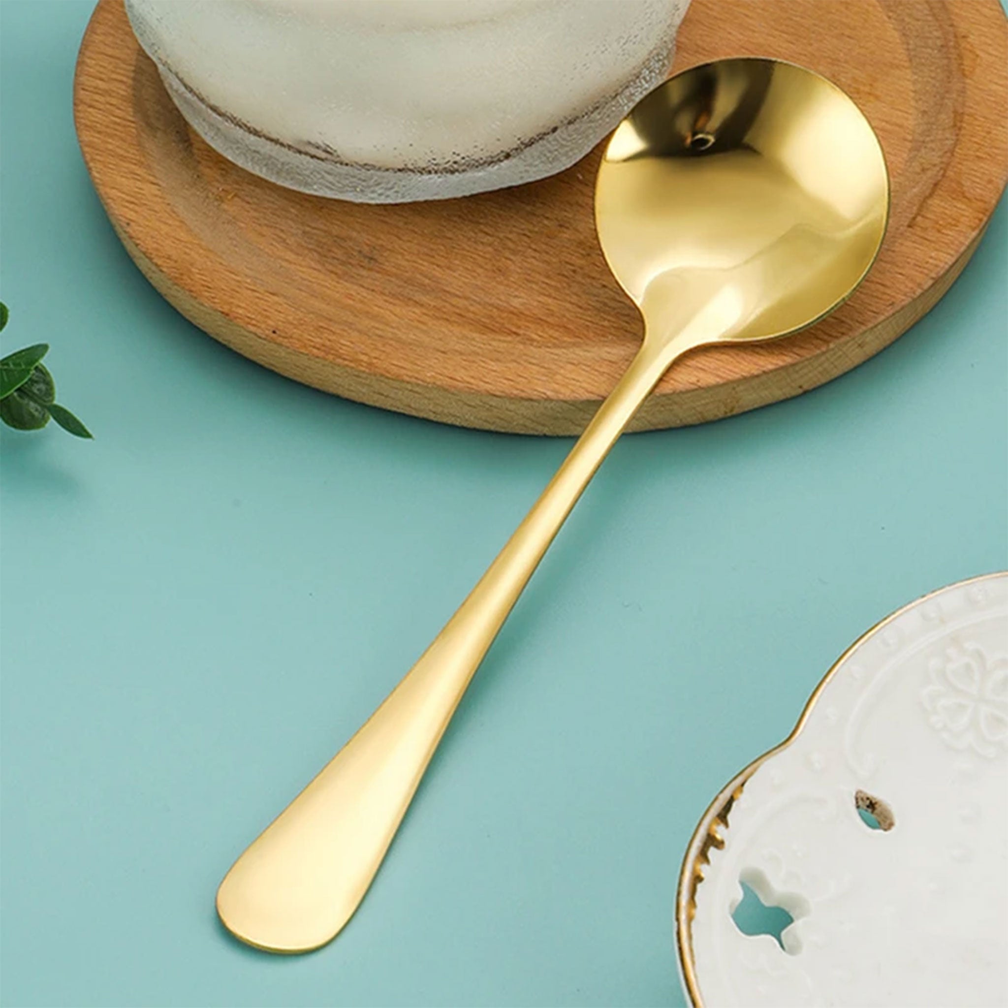 Golden Stainless Steel Kids Spoon – Dessert, Coffee & Soup Ladle