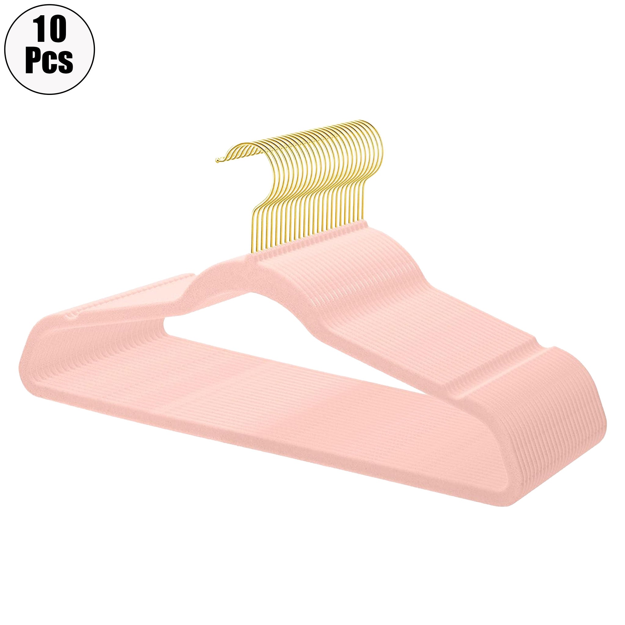 "10-Piece Aluminum Alloy Clothes Hanger Set – Non-Slip Golden Rack"