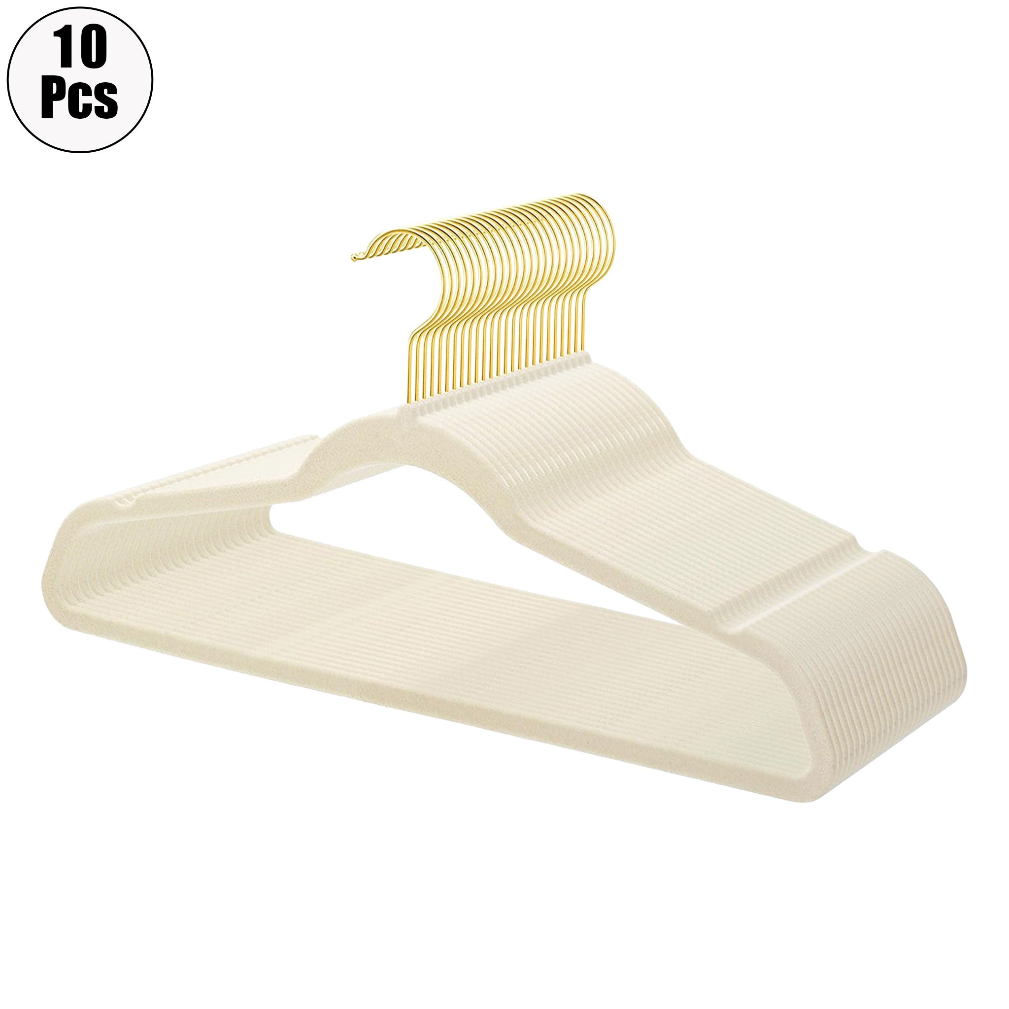 "10-Piece Aluminum Alloy Clothes Hanger Set – Non-Slip Golden Rack"