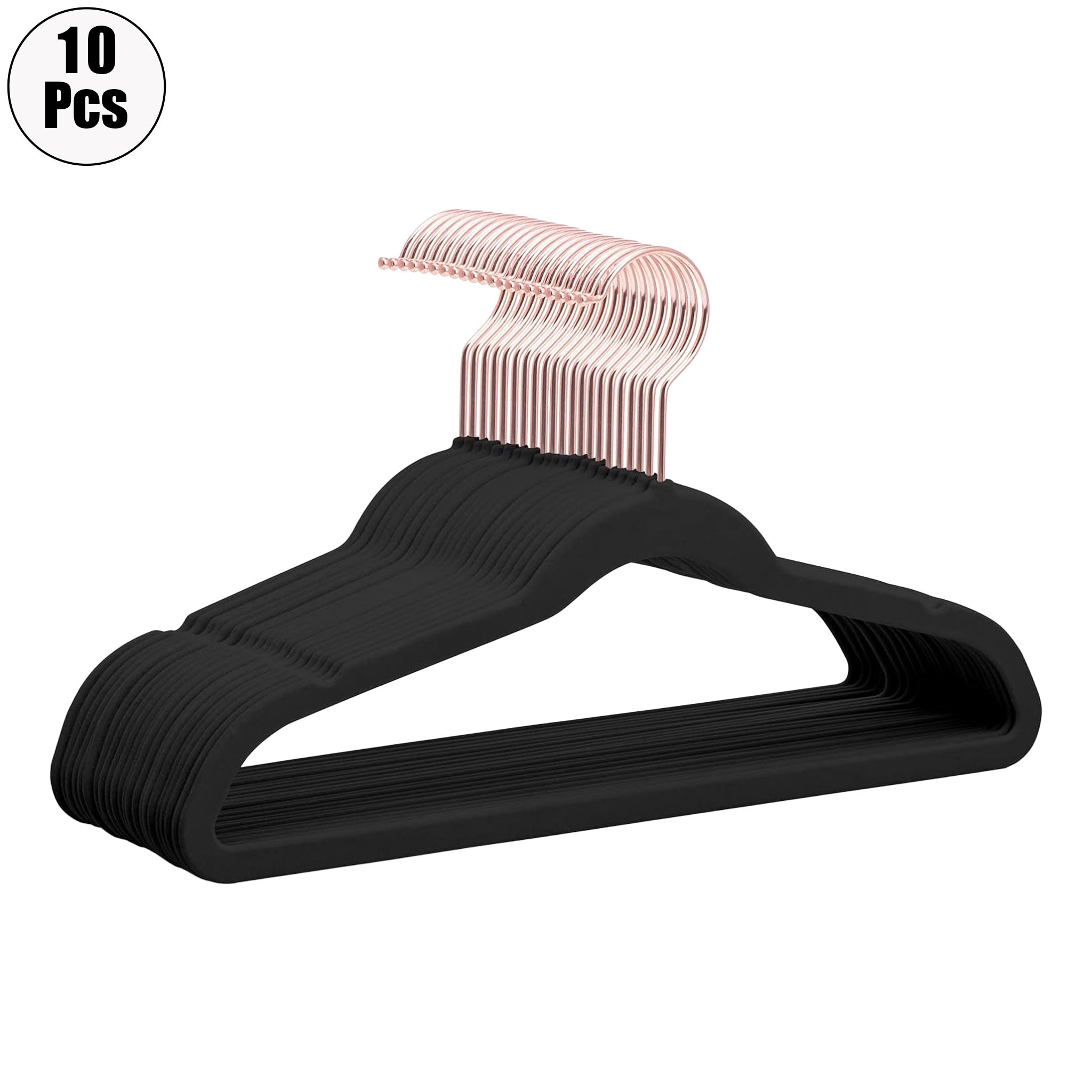 "10-Piece Aluminum Alloy Clothes Hanger Set – Non-Slip Golden Rack"