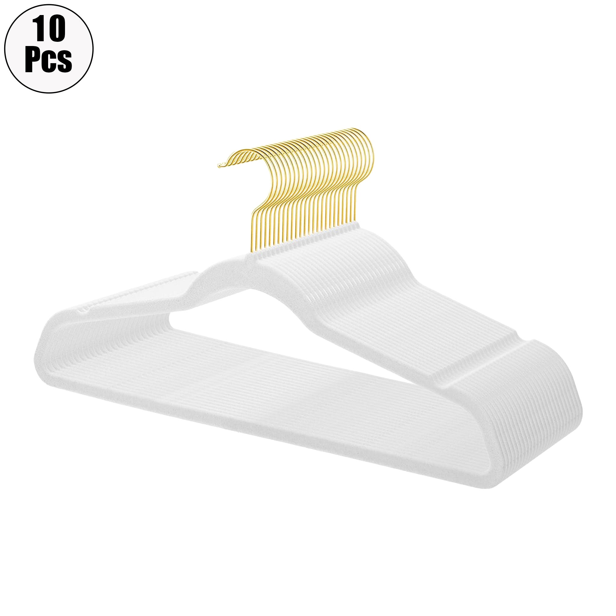 "10-Piece Aluminum Alloy Clothes Hanger Set – Non-Slip Golden Rack"