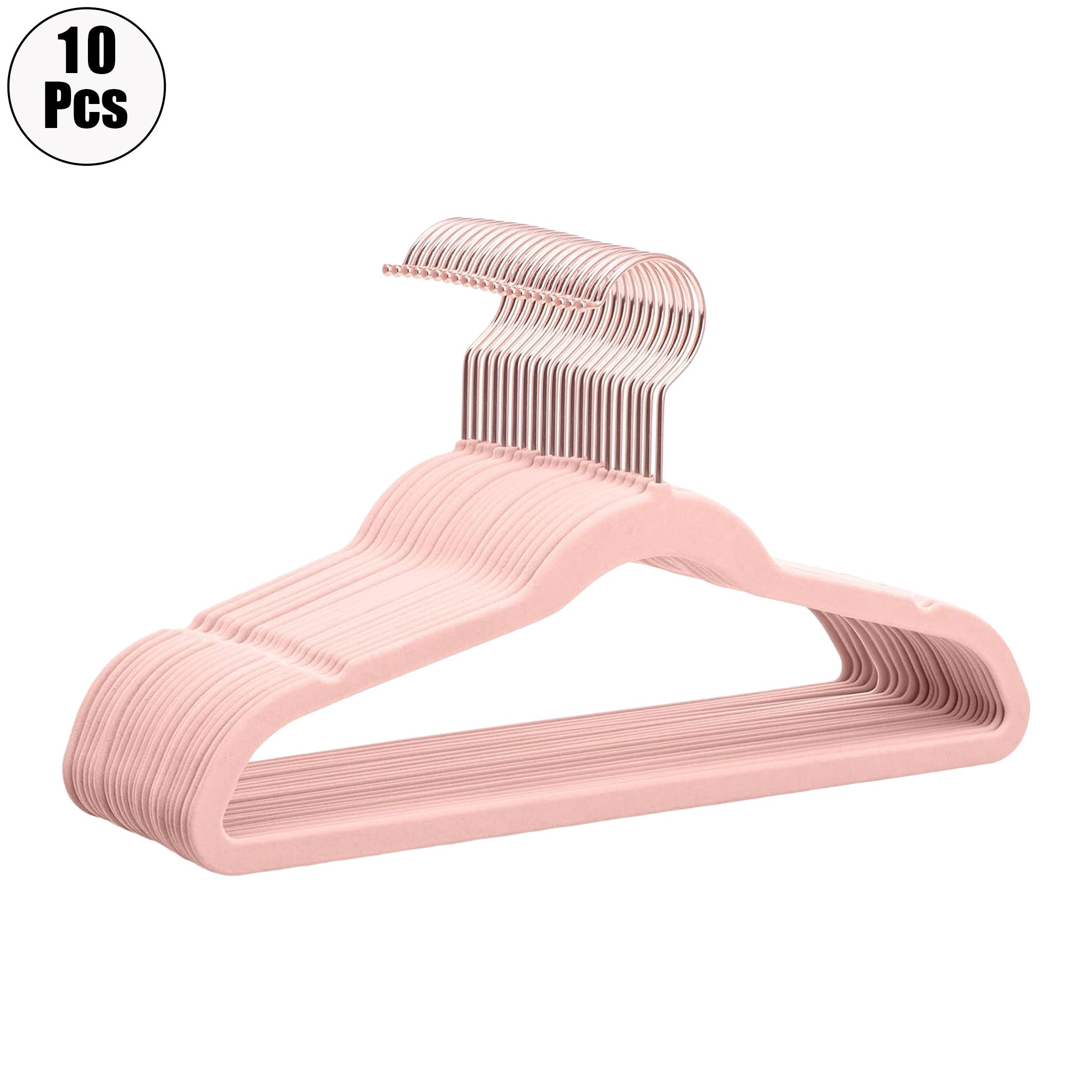 "10-Piece Aluminum Alloy Clothes Hanger Set – Non-Slip Golden Rack"