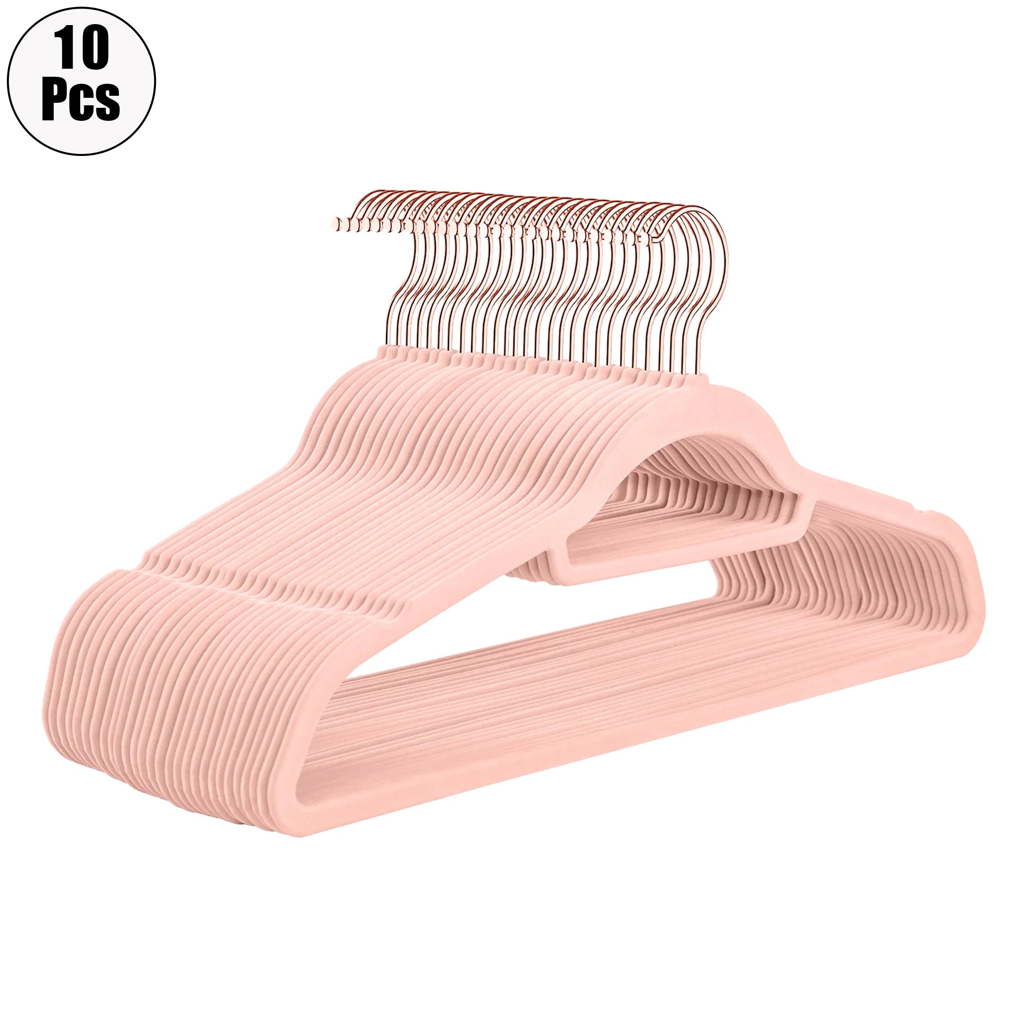 "10-Piece Aluminum Alloy Clothes Hanger Set – Non-Slip Golden Rack"