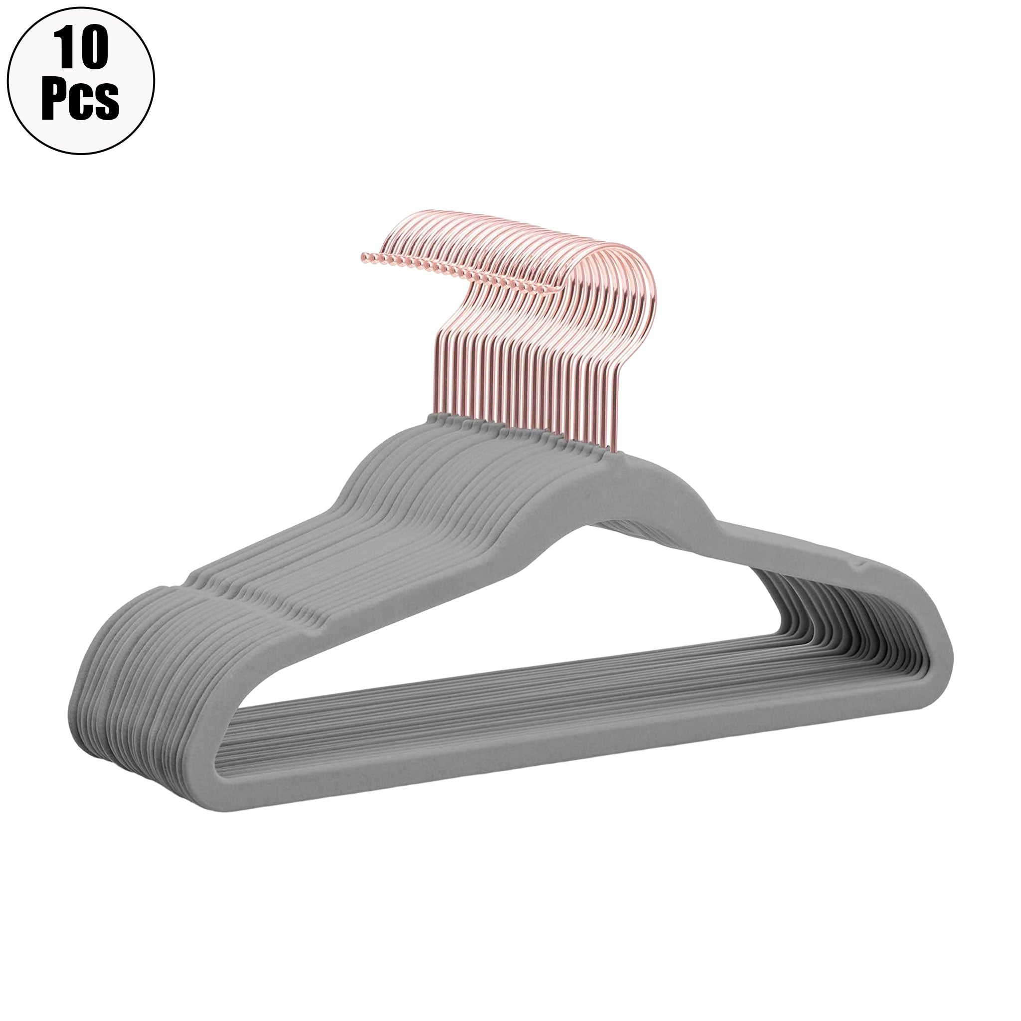 "10-Piece Aluminum Alloy Clothes Hanger Set – Non-Slip Golden Rack"