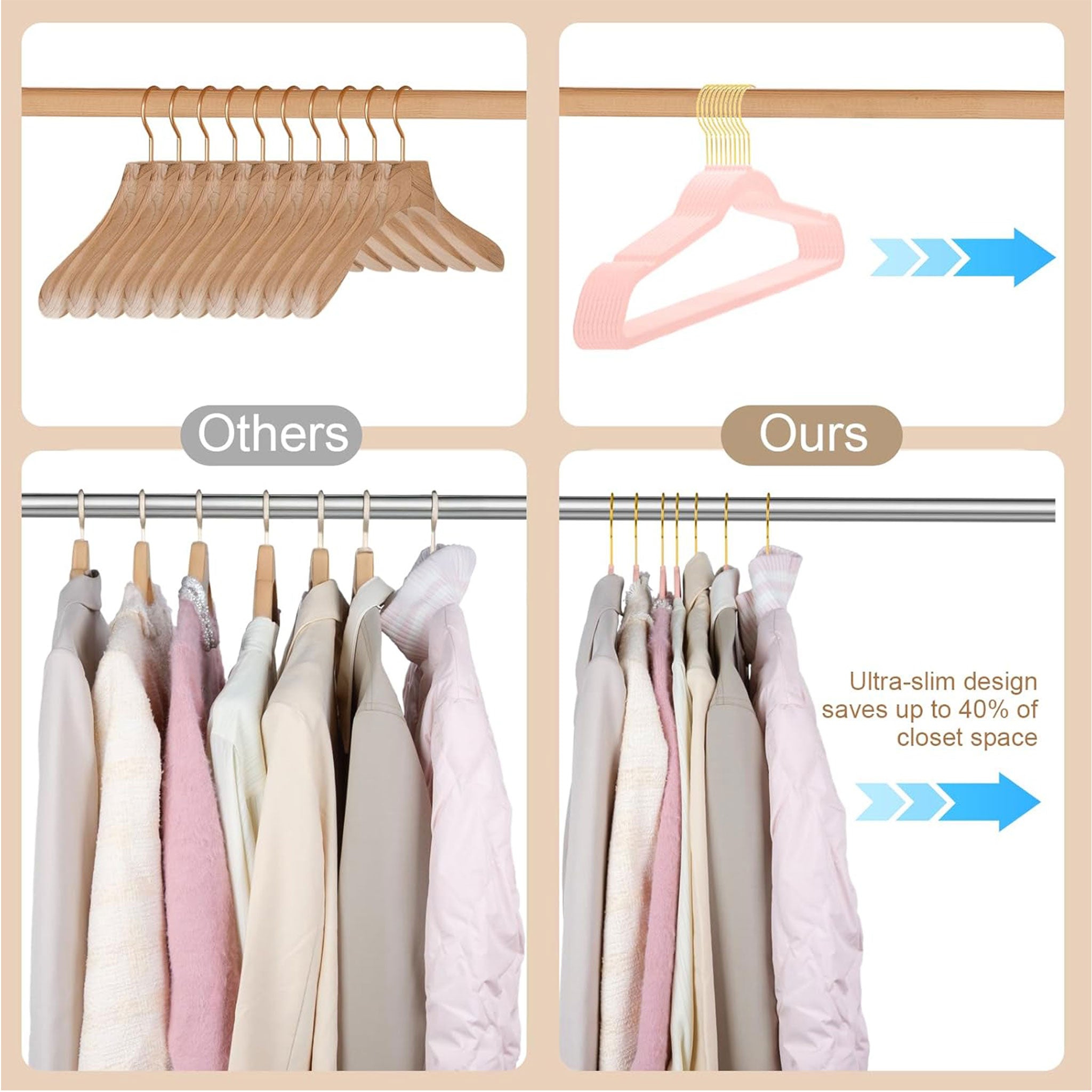 "Gray Multi-Functional Plastic Coat Hanger Set – Anti-Skid Space Saver"