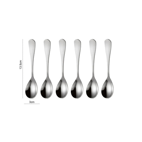 6 Pcs Kitchen Tableware Coffee Stirring Spoon Teaspoons Stainless Steel Mixing Scoop Long Handle Coffee Tea Drinking Tools