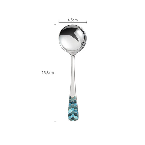 Stainless Steel Coffee Ice Cream Spoon Teaspoons Silver Dinner Tableware Round Head Dessert Spoons Cutlery Kitchen Accessories