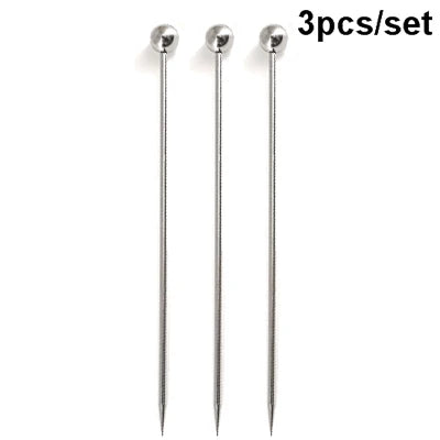 Cocktail Pick Stainless Steel Fruit Sticks Bar Tools Drink Stirring Sticks Martini Picks Party Wedding Accessory