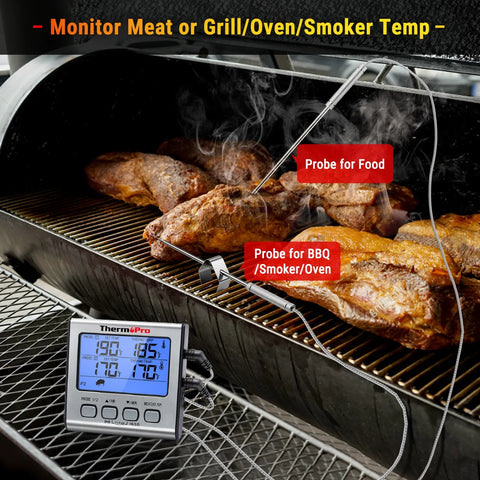 ThermoPro TP17 Dual Probes Digital Outdoor Meat Thermometer Cooking BBQ Oven Thermometer with Big LCD Screen For Kitchen