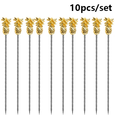 Cocktail Pick Stainless Steel Fruit Sticks Bar Tools Drink Stirring Sticks Martini Picks Party Wedding Accessory