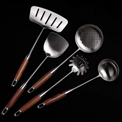 Kitchen Cooking Utensils, Turner/ Soup Ladle/ Slotted Turner/ Slotted Spoon/ Pasta Server, 304 Staniless Steel