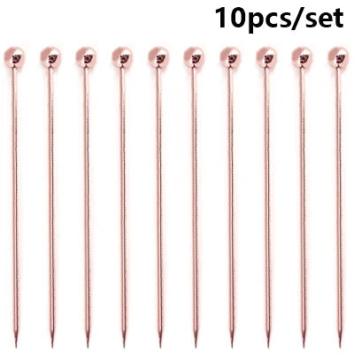 Cocktail Pick Stainless Steel Fruit Sticks Bar Tools Drink Stirring Sticks Martini Picks Party Wedding Accessory
