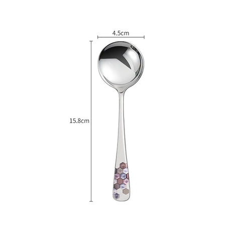 Stainless Steel Coffee Ice Cream Spoon Teaspoons Silver Dinner Tableware Round Head Dessert Spoons Cutlery Kitchen Accessories