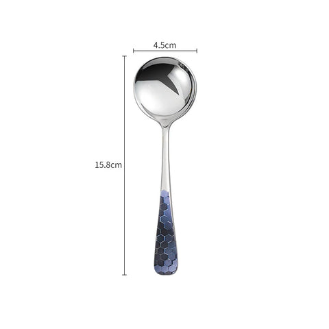 Stainless Steel Coffee Ice Cream Spoon Teaspoons Silver Dinner Tableware Round Head Dessert Spoons Cutlery Kitchen Accessories