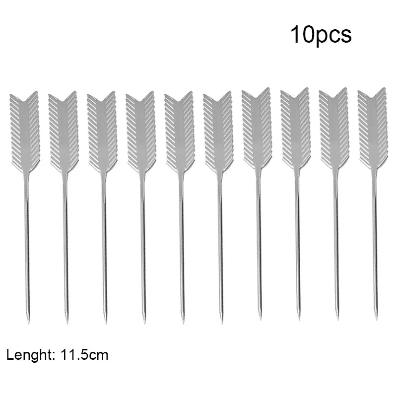 Cocktail Pick Stainless Steel Fruit Sticks Bar Tools Drink Stirring Sticks Martini Picks Party Wedding Accessory