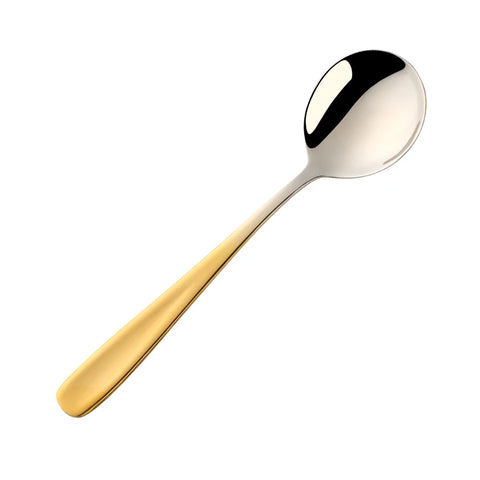 1PC Colorful Stainless Steel Serving Round Shape Spoon Coffee Scoops Ice Cream Dessert Tea Spoon Tableware Kitchen Cafe Tools