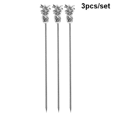 Cocktail Pick Stainless Steel Fruit Sticks Bar Tools Drink Stirring Sticks Martini Picks Party Wedding Accessory