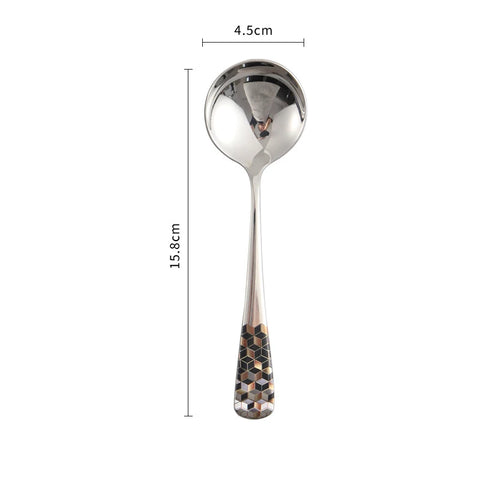 Stainless Steel Coffee Ice Cream Spoon Teaspoons Silver Dinner Tableware Round Head Dessert Spoons Cutlery Kitchen Accessories