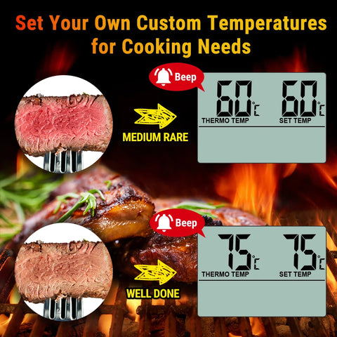 Thermopro TP16 LCD Digital Cooking Food Thermometer BBQ Meat Thermometer For Oven Smoker Clock Timer with Stainless Steel Probe