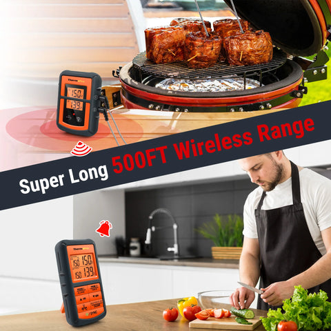 ThermoPro TP-08C 150M Remote Wireless Food Kitchen Thermometer Dual Probe For BBQ, Smoker, Grill, Oven, Meat With Timer