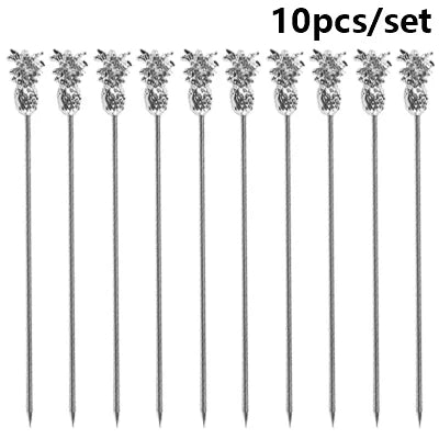 Cocktail Pick Stainless Steel Fruit Sticks Bar Tools Drink Stirring Sticks Martini Picks Party Wedding Accessory
