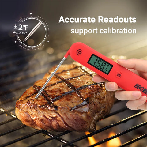 Inkbird Digital Food Thermometer BG-HH1C Instant Read Multifunctional BBQ Thermometer With Foldable Probe Large Screen For Cook