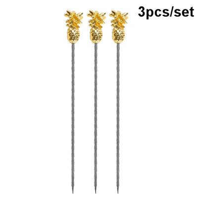 Cocktail Pick Stainless Steel Fruit Sticks Bar Tools Drink Stirring Sticks Martini Picks Party Wedding Accessory