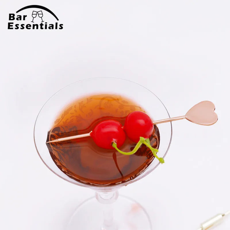 3ps Cocktail Pick Stainless Steel Fruit Sticks Bar Tools Drink Stirring Sticks Martini Picks Party Wedding Accessory