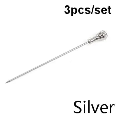 3ps Cocktail Pick Stainless Steel Fruit Sticks Bar Tools Drink Stirring Sticks Martini Picks Party Wedding Accessory