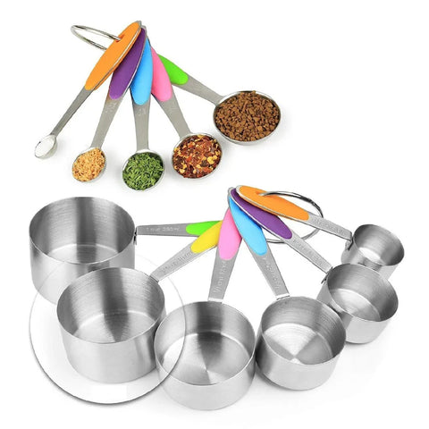 304 Stainless Steel Measuring Cups And Spoons Set ,Kitchen Accessories For Baking Cake Cooking Making Measuring Kitchen Tools