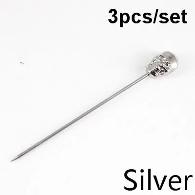 3ps Cocktail Pick Stainless Steel Fruit Sticks Bar Tools Drink Stirring Sticks Martini Picks Party Wedding Accessory