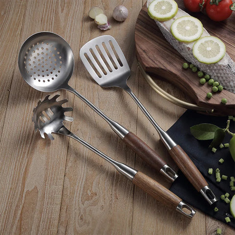 Kitchen Cooking Utensils, Turner/ Soup Ladle/ Slotted Turner/ Slotted Spoon/ Pasta Server, 304 Staniless Steel