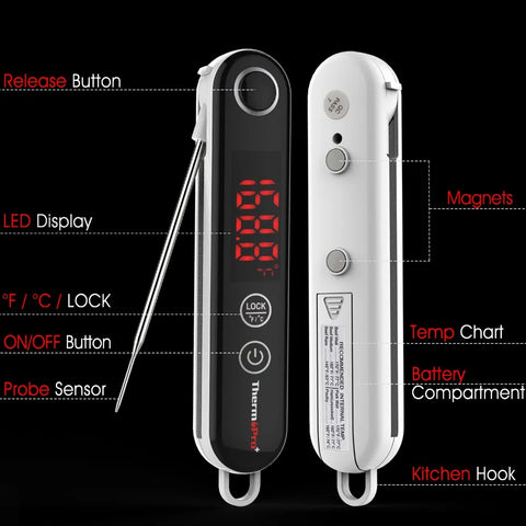 ThermoPro TP18 Digital Food Cooking Thermocouple Thermometer Ultra Fast Instant Read Meat Thermometer with Touchable Button