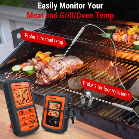 ThermoPro TP-08C 150M Remote Wireless Food Kitchen Thermometer Dual Probe For BBQ, Smoker, Grill, Oven, Meat With Timer