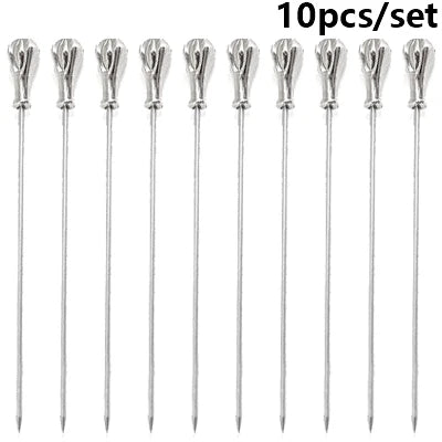 Cocktail Pick Stainless Steel Fruit Sticks Bar Tools Drink Stirring Sticks Martini Picks Party Wedding Accessory