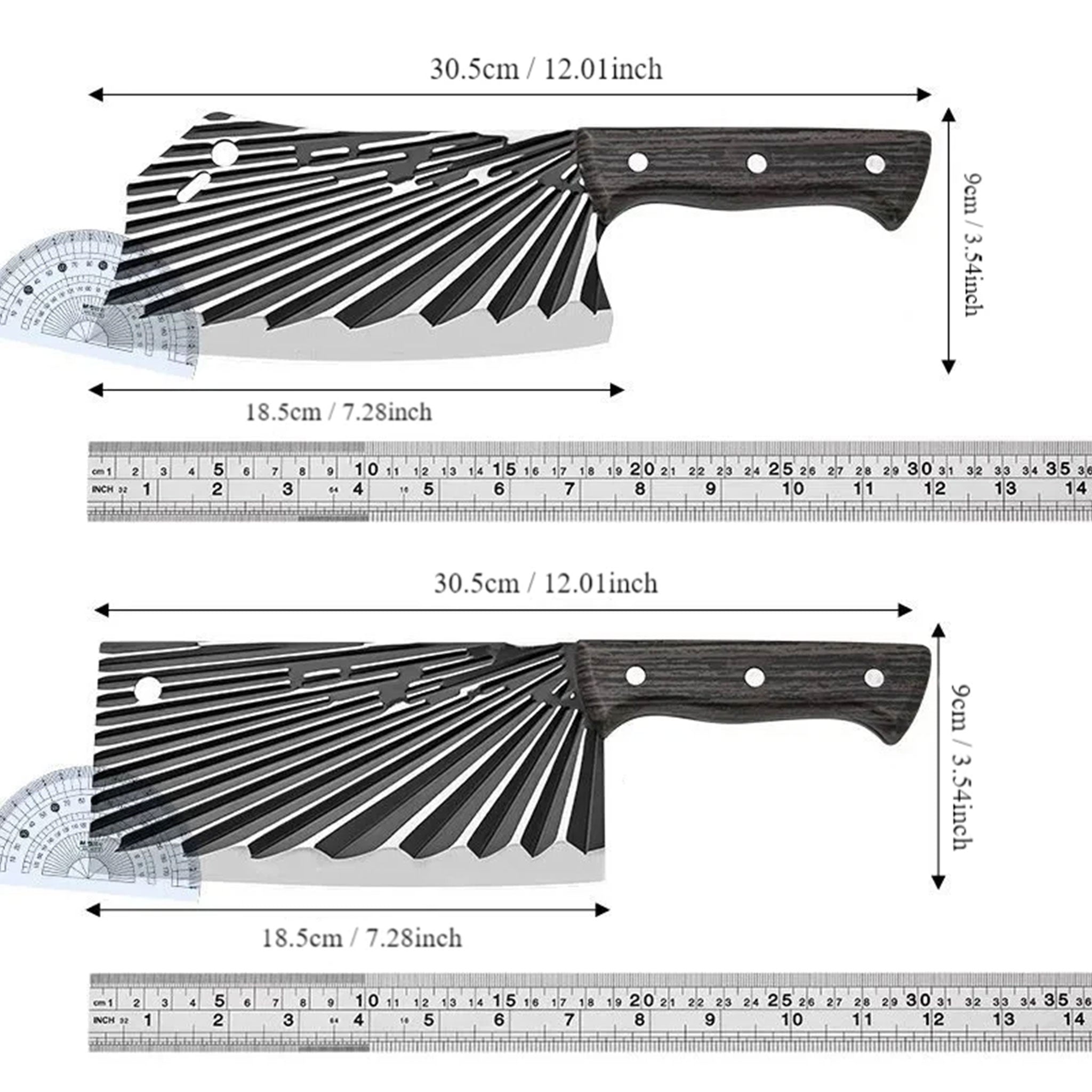 Hand-Forged BBQ Butcher Knife Set with Wooden Handles