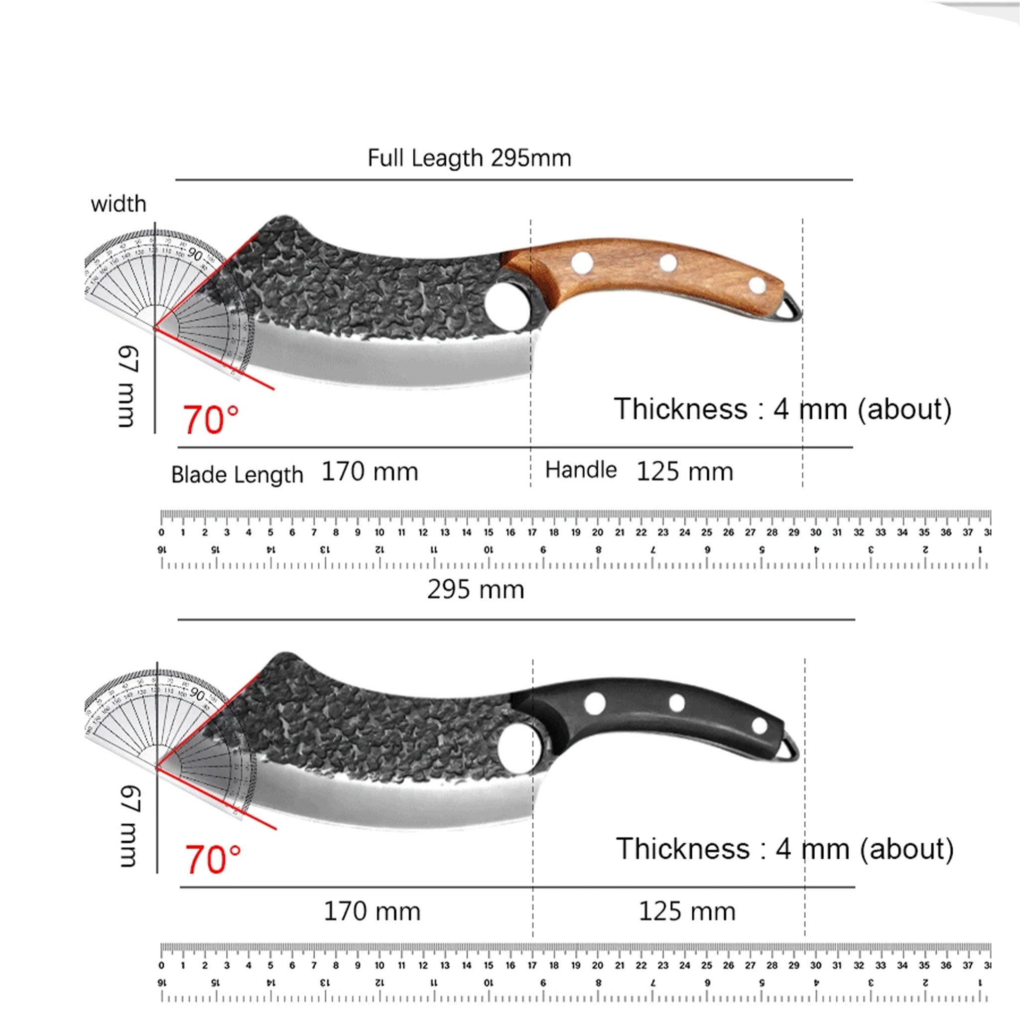 Handmade Forged Chef & Butcher Knife – Stainless Steel Cleaver for Meat, Fish & Vegetables