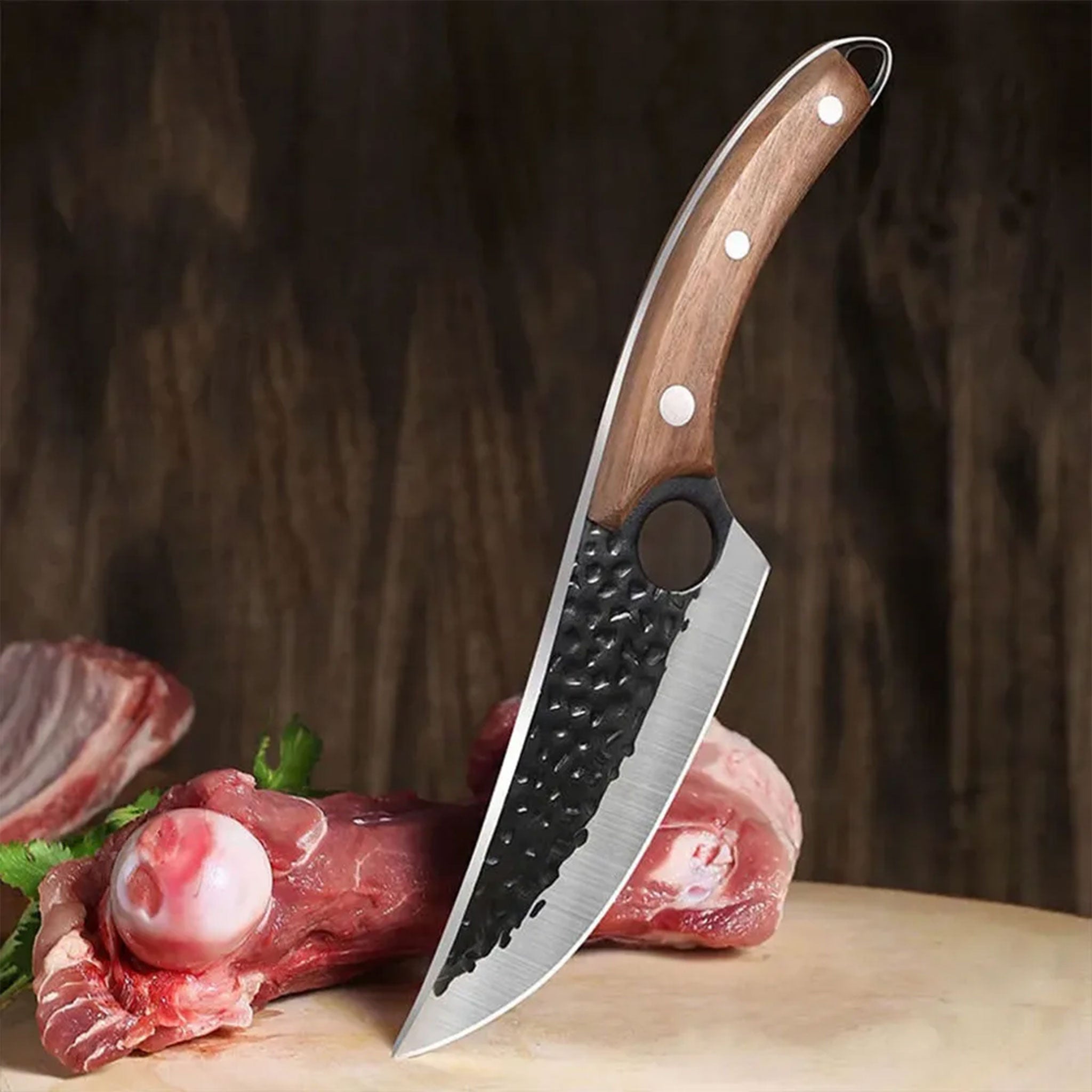 Handmade Forged Chef & Butcher Knife – Stainless Steel Cleaver for Meat, Fish & Vegetables