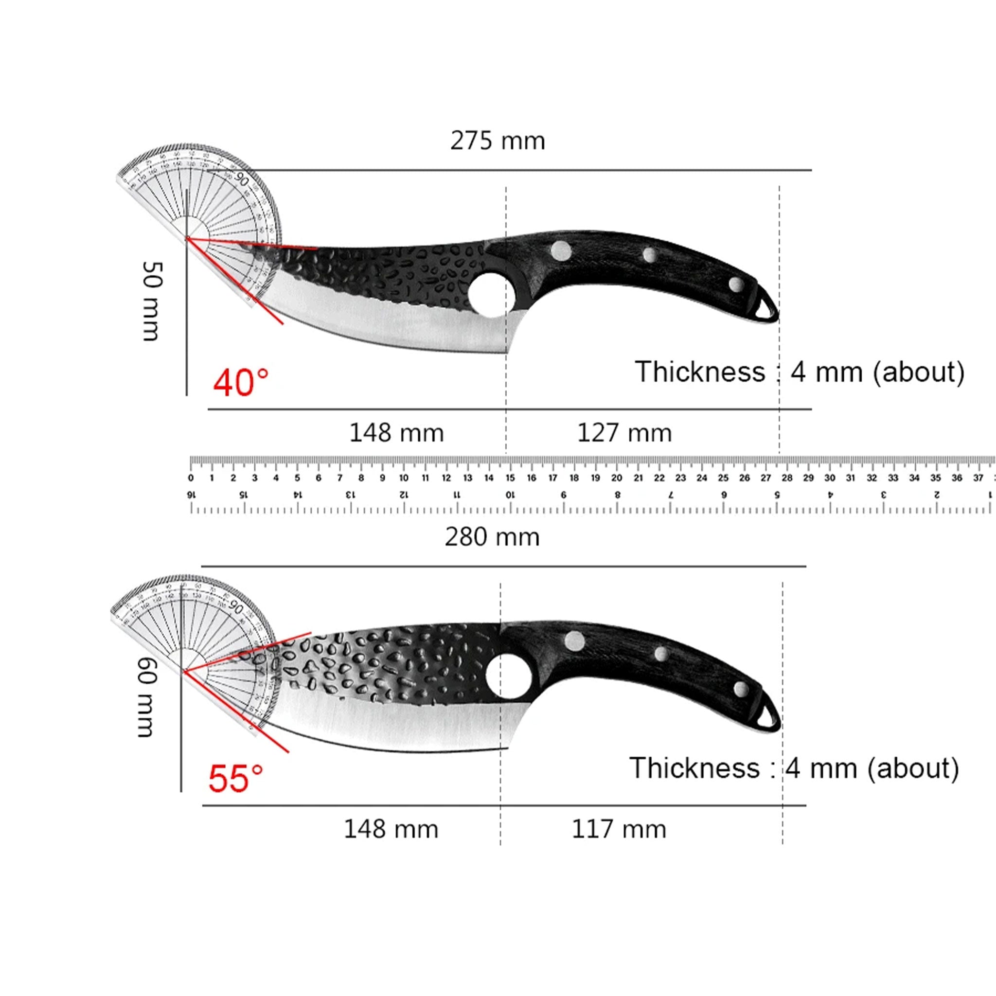 Handmade Forged Chef & Butcher Knife – Stainless Steel Cleaver for Meat, Fish & Vegetables