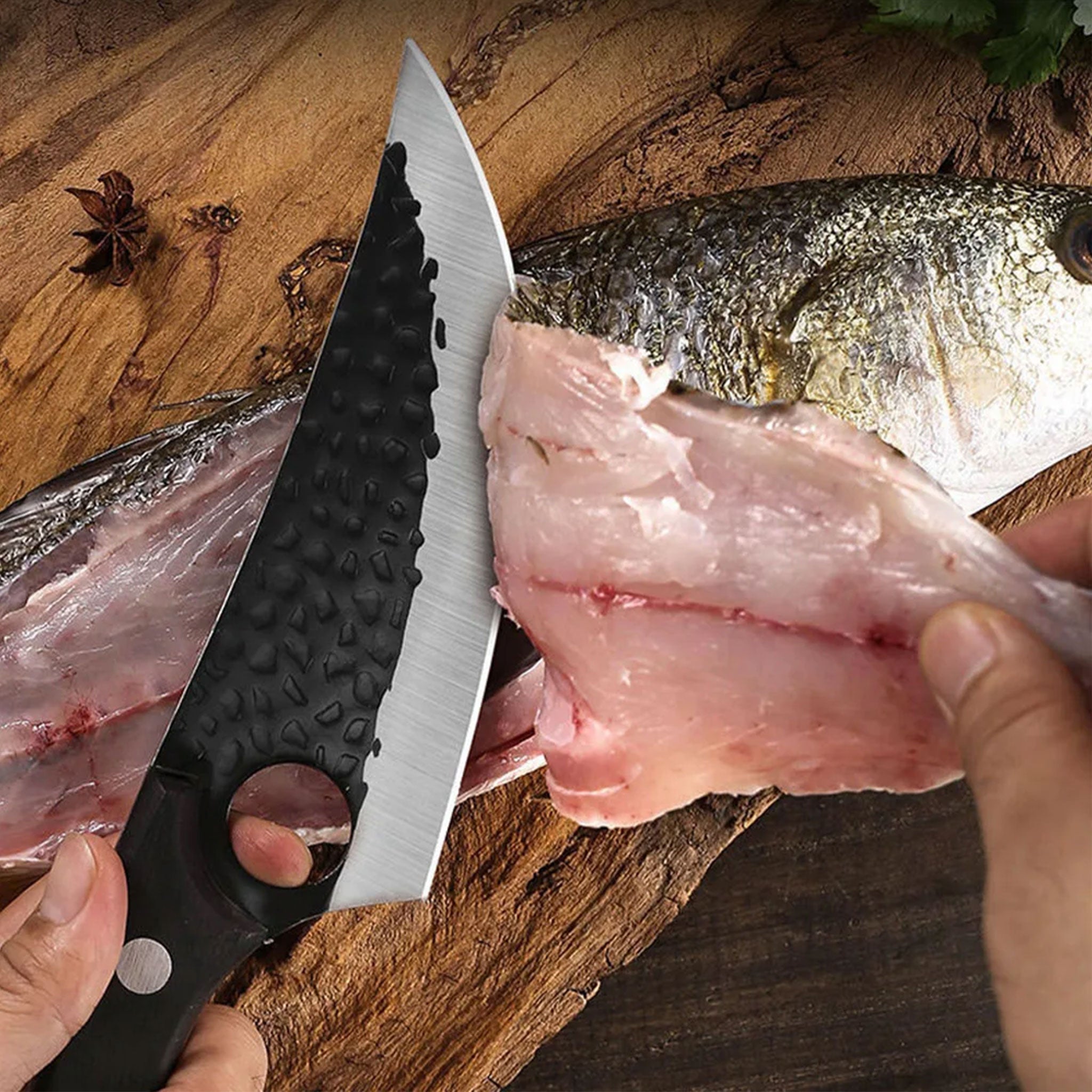 Handmade Forged Chef & Butcher Knife – Stainless Steel Cleaver for Meat, Fish & Vegetables