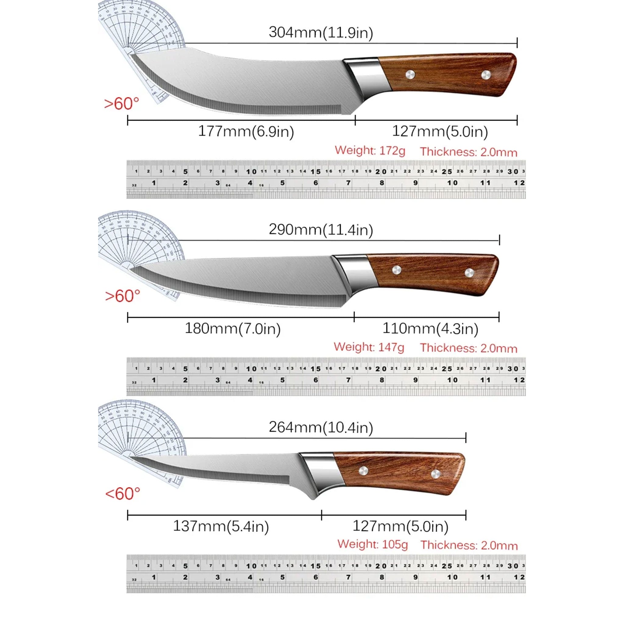 Handmade Stainless Steel Butcher & Boning Knife – Meat, Fish & Kitchen Slicing Tool