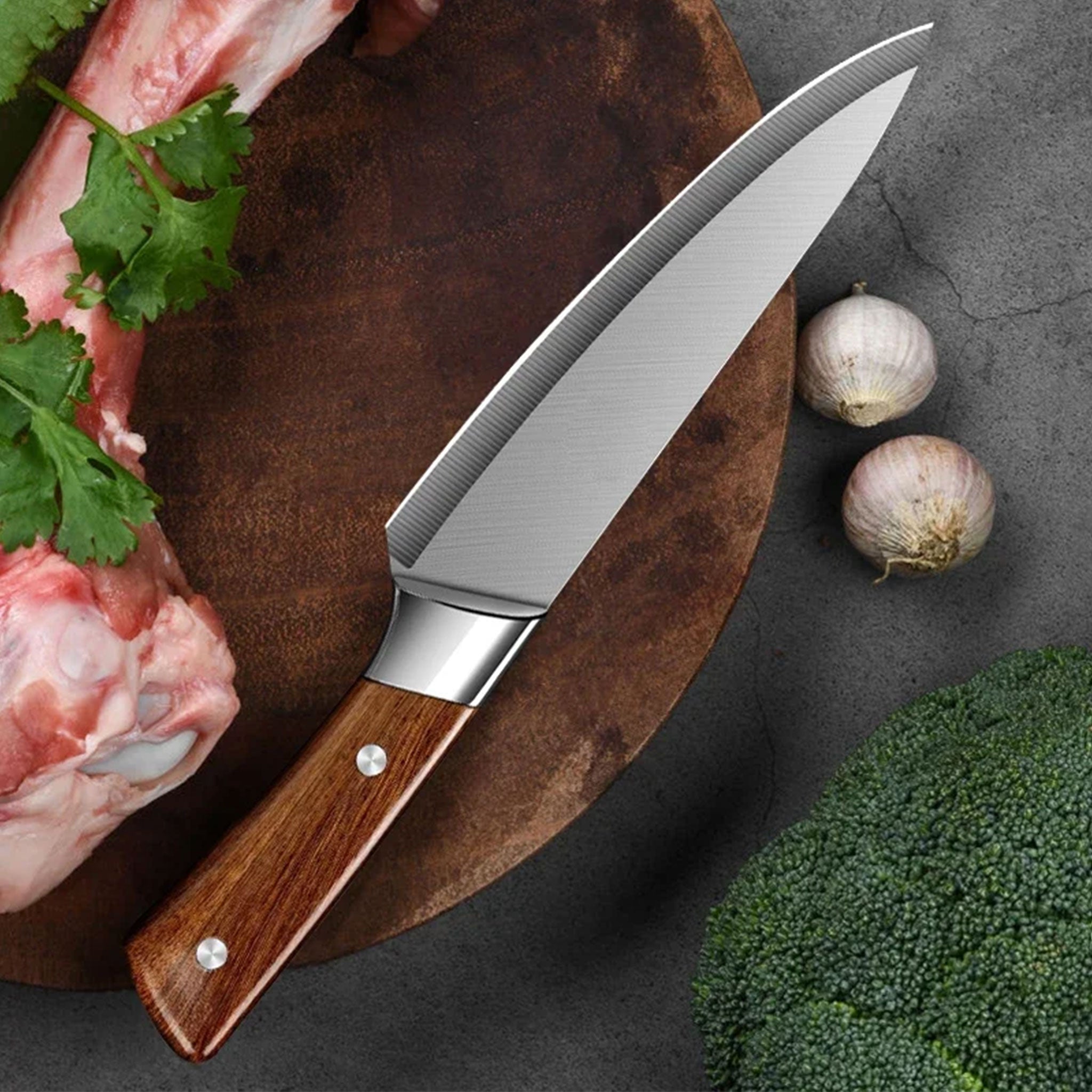 Handmade Stainless Steel Butcher & Boning Knife – Meat, Fish & Kitchen Slicing Tool