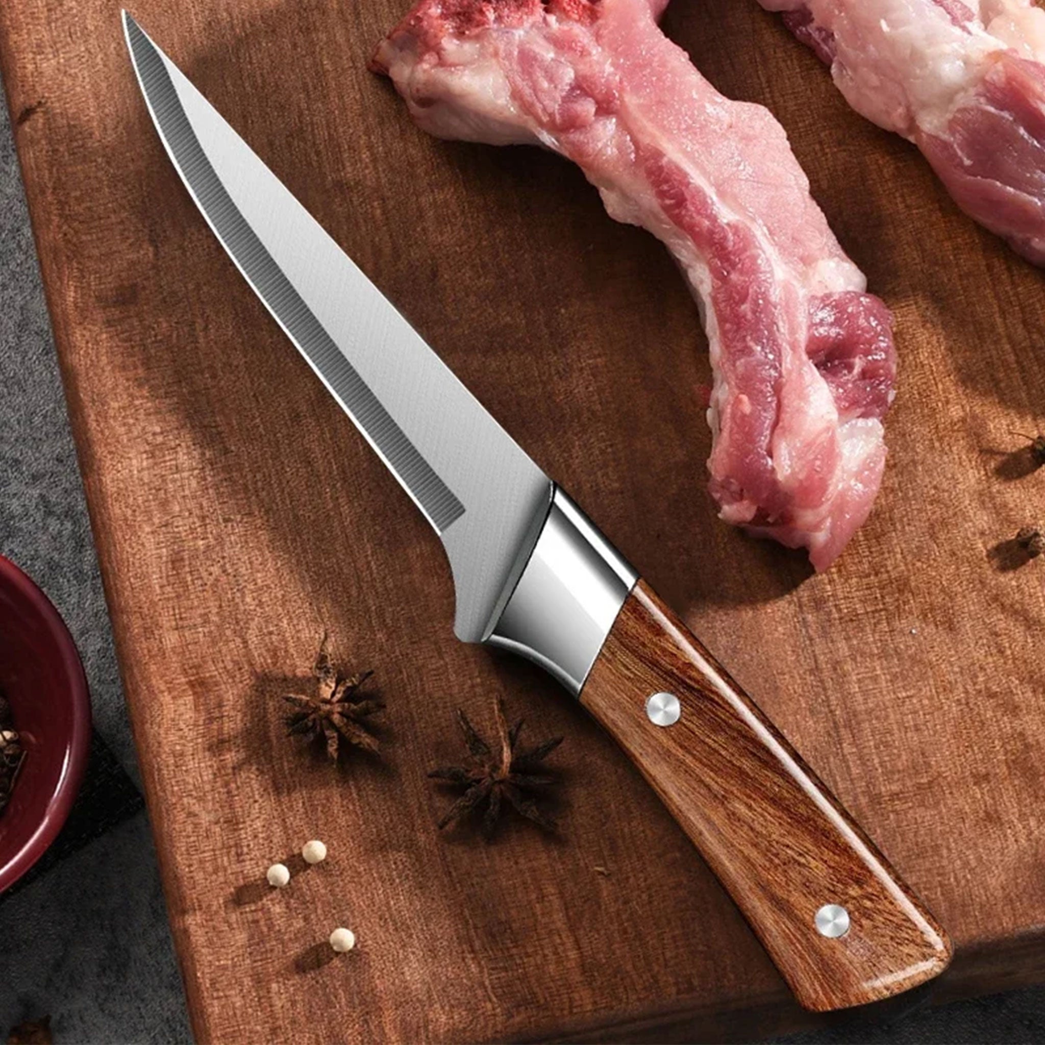 Handmade Stainless Steel Butcher & Boning Knife – Meat, Fish & Kitchen Slicing Tool