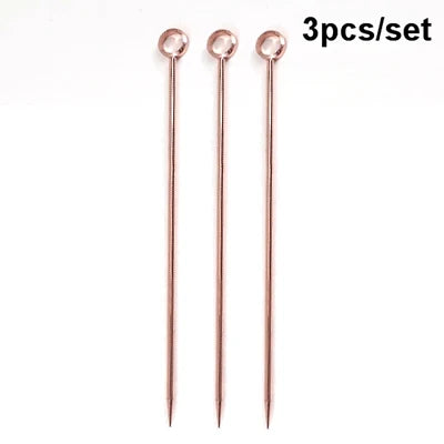 Cocktail Pick Stainless Steel Fruit Sticks Bar Tools Drink Stirring Sticks Martini Picks Party Wedding Accessory