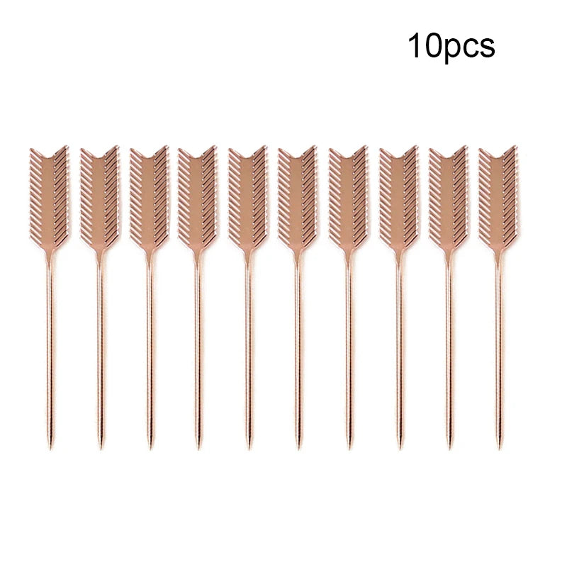 Cocktail Pick Stainless Steel Fruit Sticks Bar Tools Drink Stirring Sticks Martini Picks Party Wedding Accessory