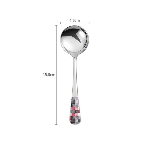 Stainless Steel Coffee Ice Cream Spoon Teaspoons Silver Dinner Tableware Round Head Dessert Spoons Cutlery Kitchen Accessories