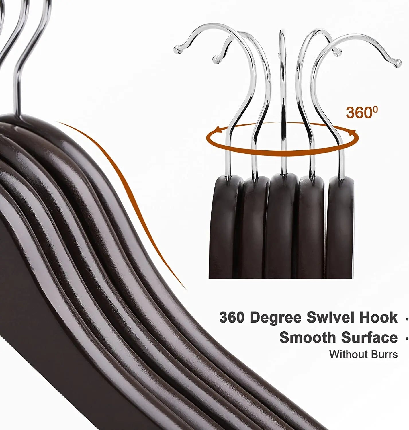 High-Grade Wooden Suit Hangers for Camisole, Jacket, Pant, Dress Clothes Hangers
